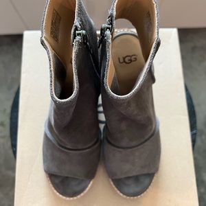 UGG Leather Peep Toe Booties